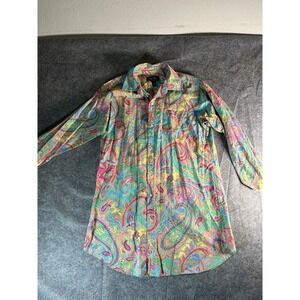 Lauren Ralph Lauren Button Up Pajama Shirt  Womens Colorful Paisley Small